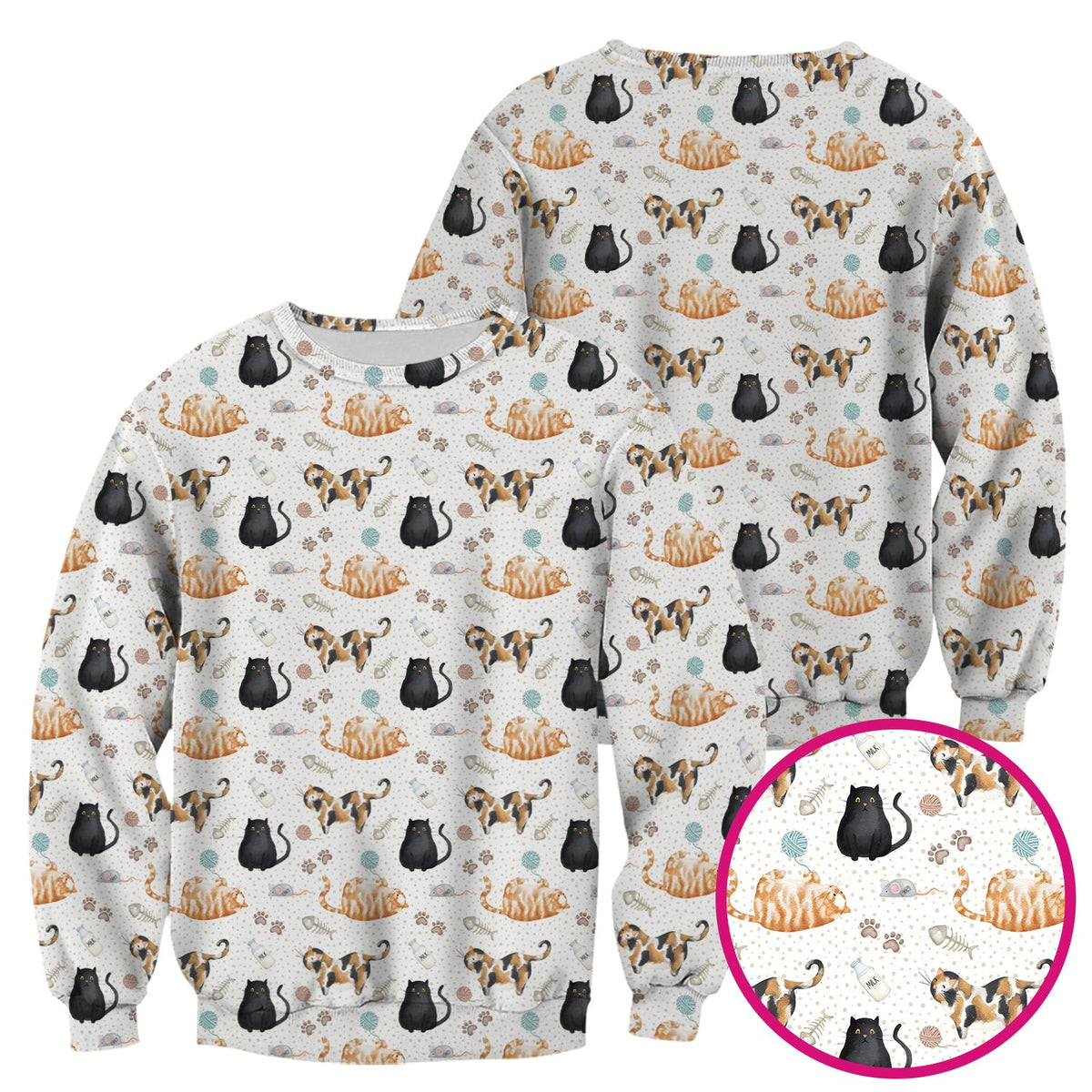 Cute Cat Yarn Paw Pattern Scrub Top, Comfortable Scrubs for Nurses