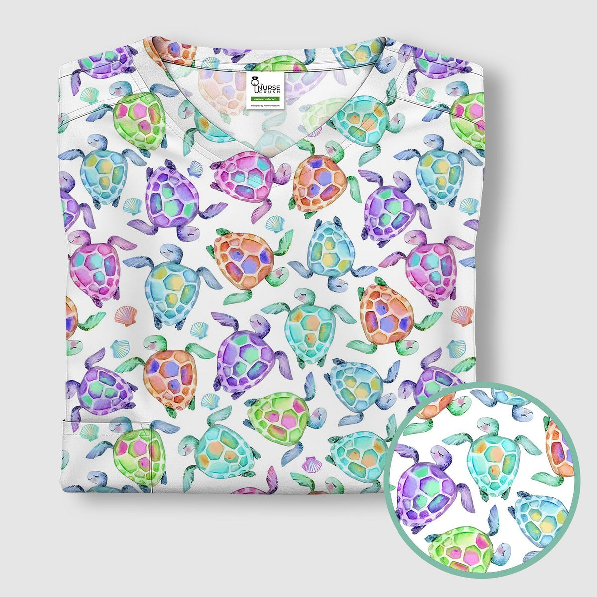 Potted Plant Orchid Cactus Pattern Scrub Top, Comfortable Scrubs for Nurses