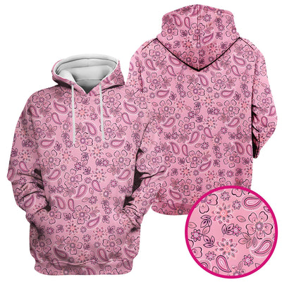 Pink Paisley Floral Nurse Pattern Scrub Top, Comfortable Scrubs for Nurses