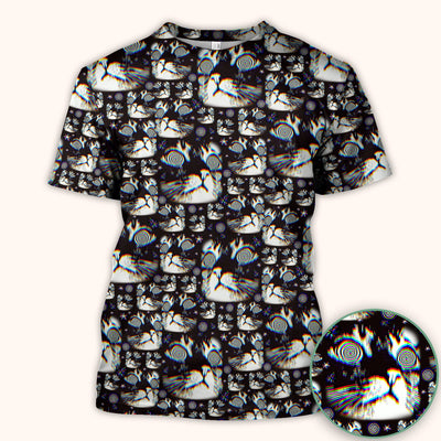 Funny Cosmic Cat Eye Spiral Pattern Scrub Top, Comfortable Scrubs for Nurses