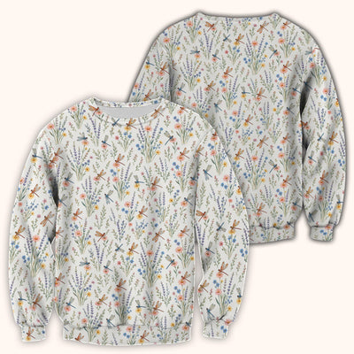 Dragonfly Wildflower Meadow Pattern Scrub Top, Comfortable Scrubs for Nurses