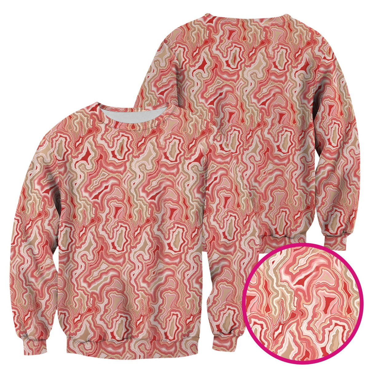 Pink Marble Swirl Abstract Pattern Scrub Top, Comfortable Scrubs for Nurses