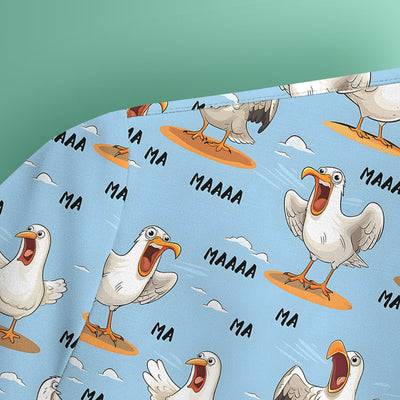 Funny Screaming Seagull Sky Pattern Scrub Top, Comfortable Scrubs for Nurses