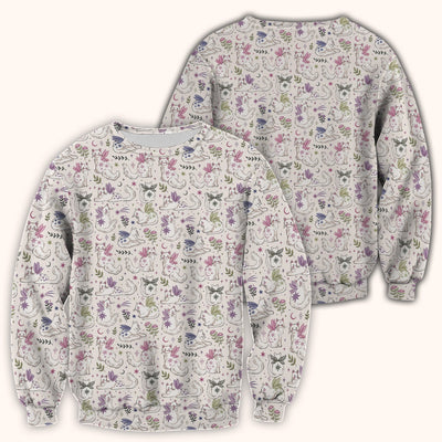 Cute Fairy Cat Moon Star Floral Pattern Scrub Top, Comfortable Scrubs for Nurses