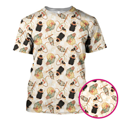 Cute Circus Animal Mouse Acrobat Pattern Scrub Top, Comfortable Scrubs for Nurses