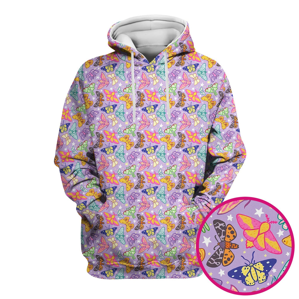 Colorful Butterfly Moth Garden Pattern Scrub Top, Comfortable Scrubs for Nurses