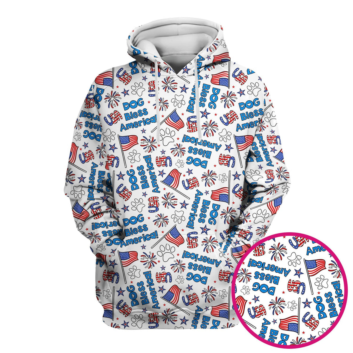 Funny Patriotic Dog Bless America Flag Pattern Scrub Top, Comfortable Scrubs for Nurses