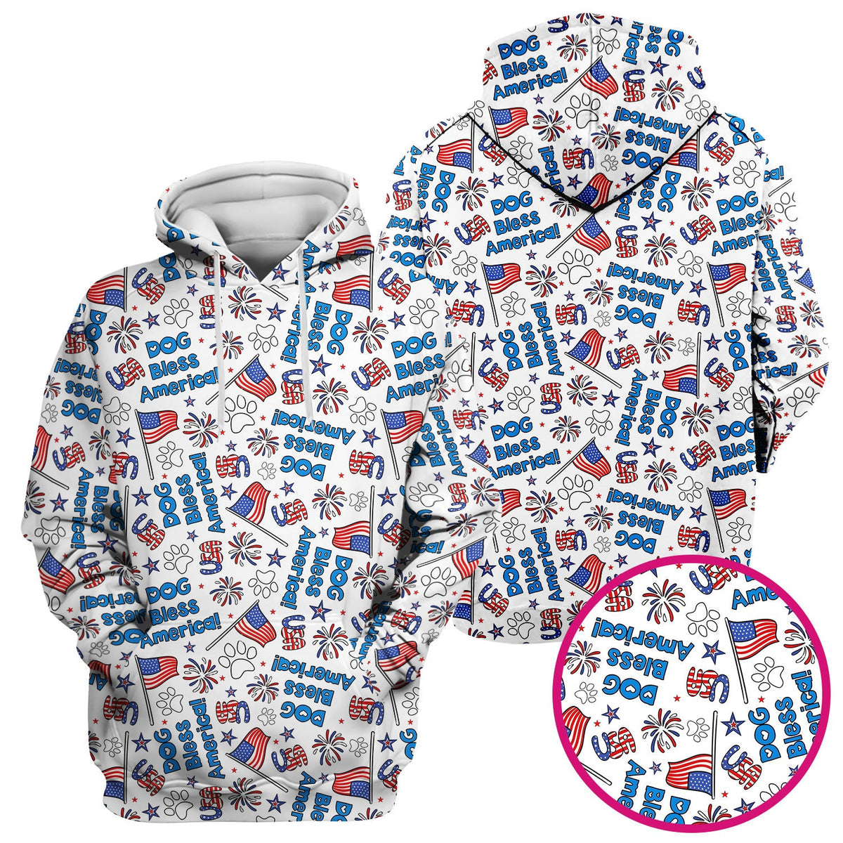 Funny Patriotic Dog Bless America Flag Pattern Scrub Top, Comfortable Scrubs for Nurses