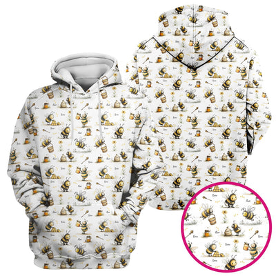 Cute Honey Bee Jar Garden Pattern Scrub Top, Comfortable Scrubs for Nurses