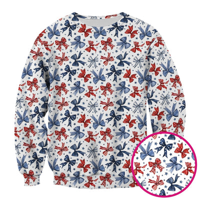 Patriotic Red Blue Ribbon Pattern Scrub Top, Comfortable Scrubs for Nurses