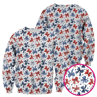 Patriotic Red Blue Ribbon Pattern Scrub Top, Comfortable Scrubs for Nurses