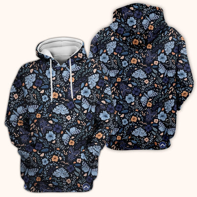 Charming Night Moth Butterfly Floral Pattern Scrub Top, Comfortable Scrubs for Nurses