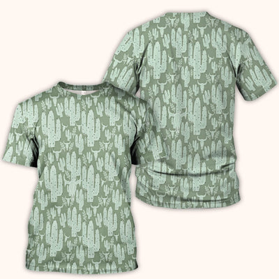 Funny Desert Cactus Skull Pattern Scrub Top, Comfortable Scrubs for Nurses