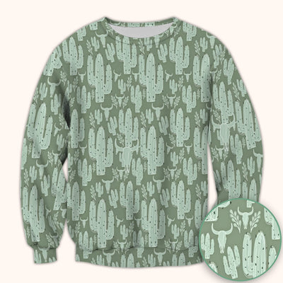 Funny Desert Cactus Skull Pattern Scrub Top, Comfortable Scrubs for Nurses