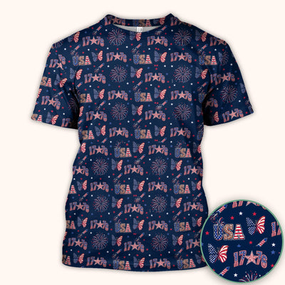 USA Fireworks Butterfly Pattern Scrub Top, Comfortable Scrubs for Nurses