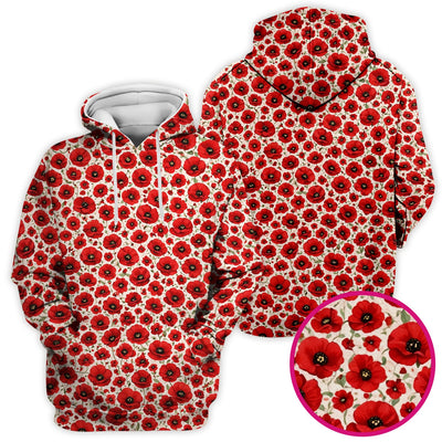 Pretty Red Poppy Flower Garden Pattern Scrub Top, Comfortable Scrubs for Nurses