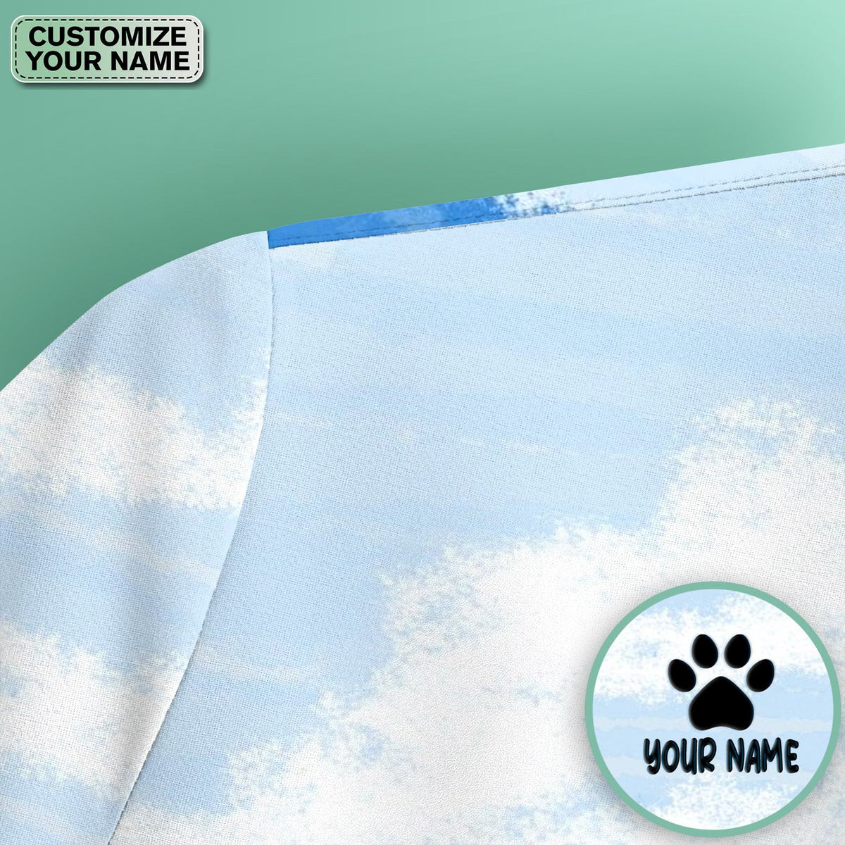 Personalized Cat Holding Fish Pattern Nurse Scrub Top, Comfortable Scrubs for Nurses