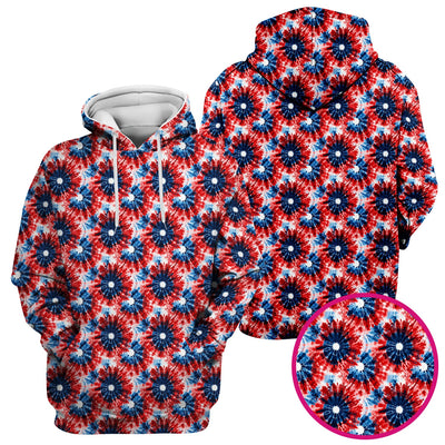 Festive Nurse Tie Dye Firework Burst Pattern Scrub Top, Breathable Fabrics Nursing Uniform