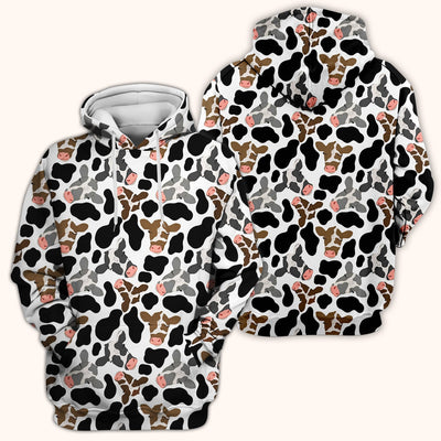 Cute Cow Face Black White Pattern Nurse Scrub Top, Comfortable Scrubs for Nurses