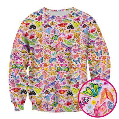 Cute Bright Butterfly Moth Floral Scrub Top, Comfortable Scrubs for Nurses