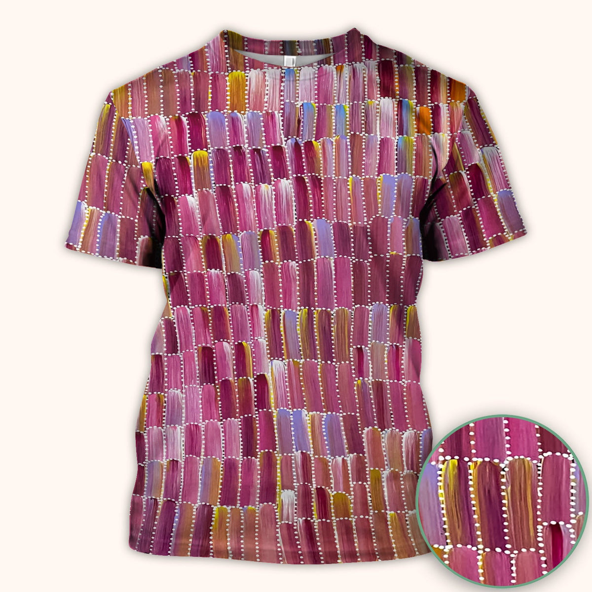 Colorful Abstract Brushstroke Dotted Pattern Scrub Top, Comfortable Scrubs for Nurses