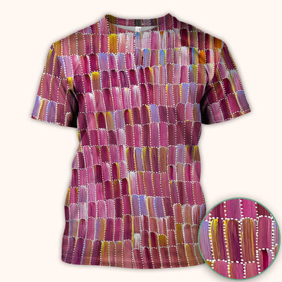 Colorful Abstract Brushstroke Dotted Pattern Scrub Top, Comfortable Scrubs for Nurses
