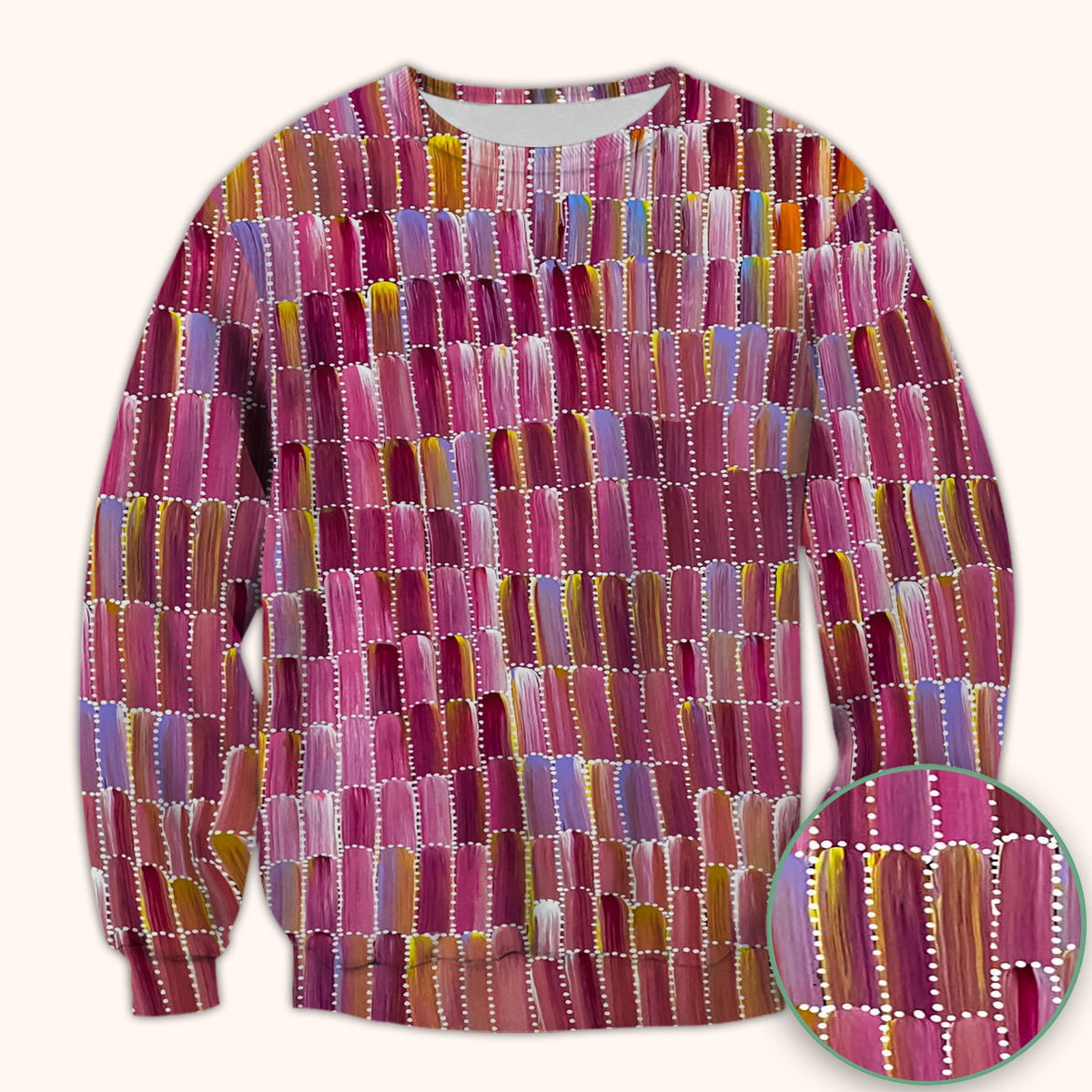Colorful Abstract Brushstroke Dotted Pattern Scrub Top, Comfortable Scrubs for Nurses