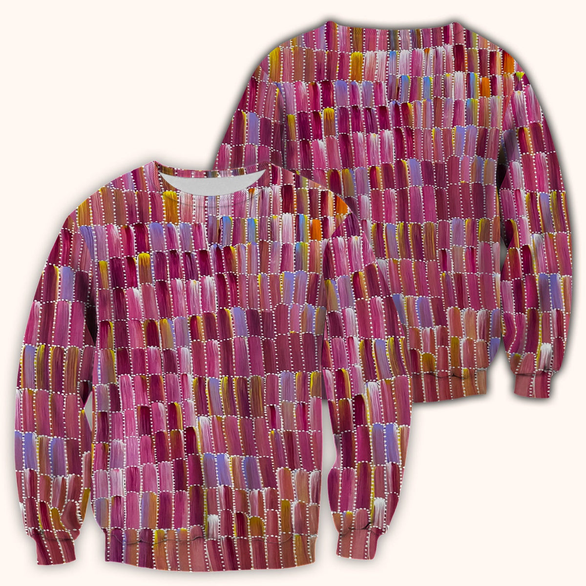 Colorful Abstract Brushstroke Dotted Pattern Scrub Top, Comfortable Scrubs for Nurses