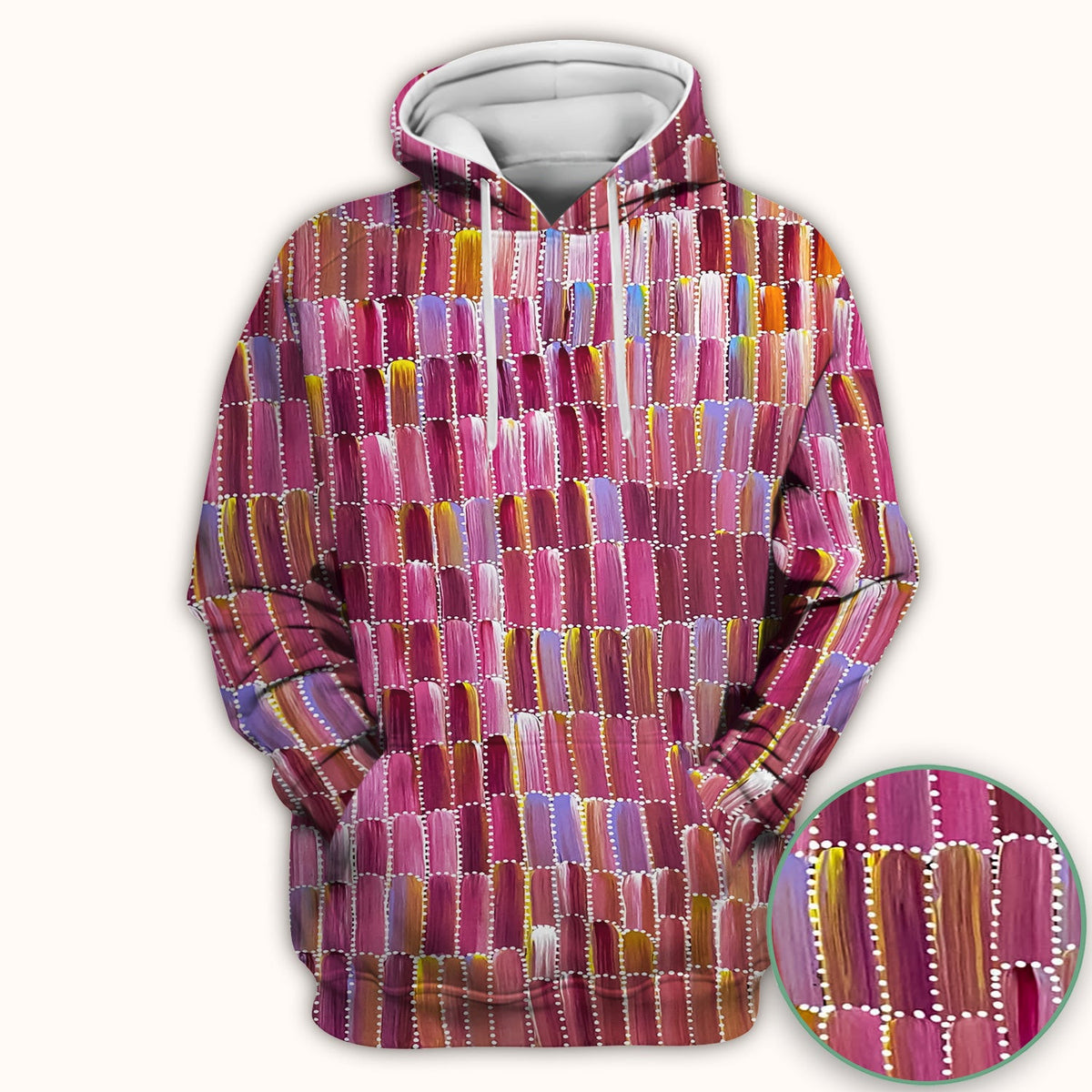 Colorful Abstract Brushstroke Dotted Pattern Scrub Top, Comfortable Scrubs for Nurses