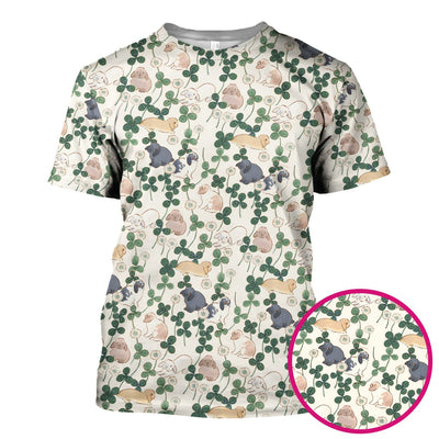 Cute Bunny Clover Garden Meadow Pattern Nurse Scrub Top, Comfortable Scrubs for Nurses