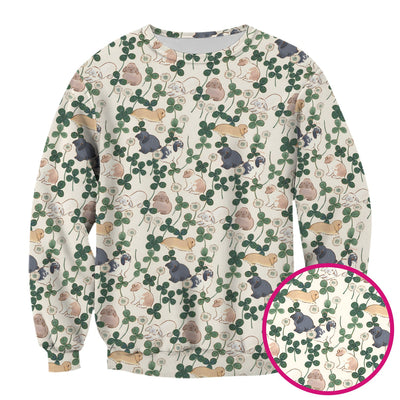 Cute Bunny Clover Garden Meadow Pattern Nurse Scrub Top, Comfortable Scrubs for Nurses