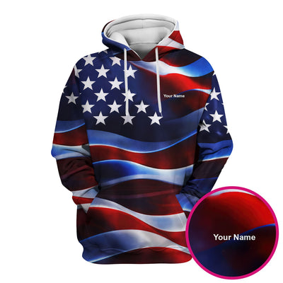 Personalized American Flag Stars Stripes Pattern Nurse Scrub Top, Comfortable Scrubs for Nurses