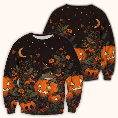 Cute Pumpkin and Frog Pattern Scrub Top, Comfortable Scrubs for Nurses, Gift Halloween for Pediatric Nurses, RN, CNA