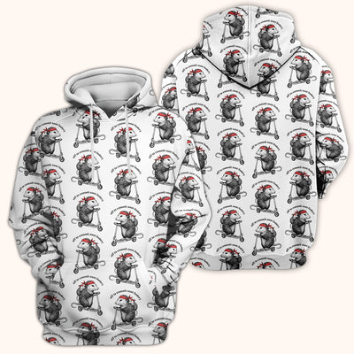 Aunt Foolery Opossum Pattern Scrub Top, Comfortable Scrubs for Nurses