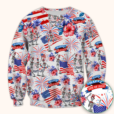 Funny 4th Of July Skeleton Nurse for RN & CNA, Patriotic Fireworks Medical Uniform Scrub Top, Comfortable Scrubs for Nurses