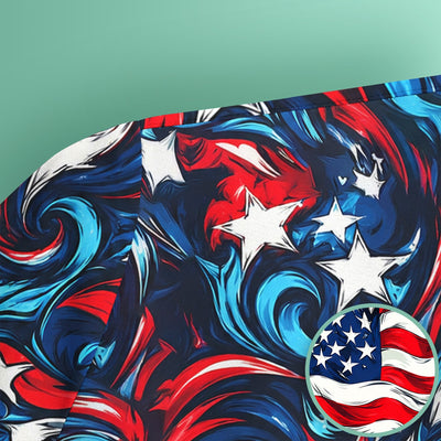 American Flag Heart Pattern Scrub Top, Comfortable Scrubs for Nurses