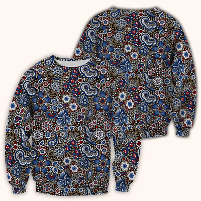 Classic Paisley Floral Pattern Scrub Top, Comfortable Scrubs for Nurses