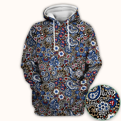 Classic Paisley Floral Pattern Scrub Top, Comfortable Scrubs for Nurses