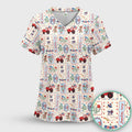Patriotic Farm Goose Nurse Scrub Top for RN, CNA, Healthcare Workers, Americana Uniform Scrub Top, Comfortable Scrubs for Nurses