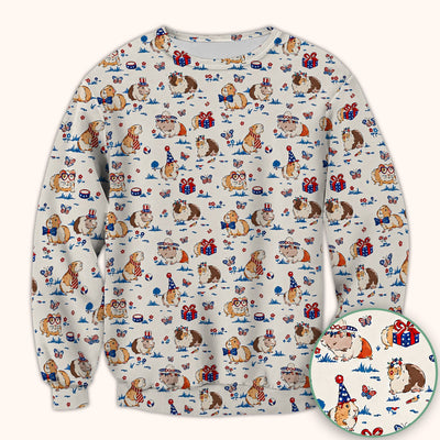 Patriotic Guinea Pig Celebration Pattern Scrub Top, Comfortable Scrubs for Nurses