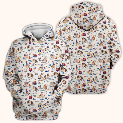 Patriotic Guinea Pig Celebration Pattern Scrub Top, Comfortable Scrubs for Nurses