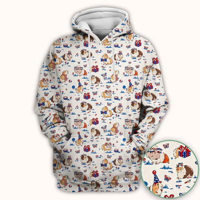 Patriotic Guinea Pig Celebration Pattern Scrub Top, Comfortable Scrubs for Nurses
