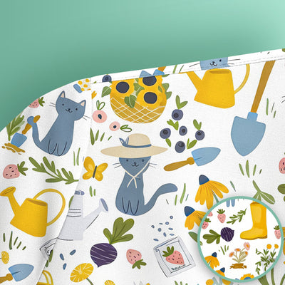 Cat Gardening Wildflower Tools Pattern Scrub Top, Comfortable Scrubs for Nurses