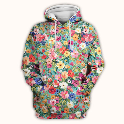 Colorful Wildflower Garden Bloom Scrub Top, Comfortable Scrubs for Nurses
