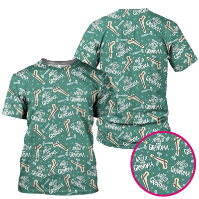Funny Orthopedic Bone Hammer We Nailed Your Grandma Pattern Scrub Top, Comfortable Scrubs for Nurses