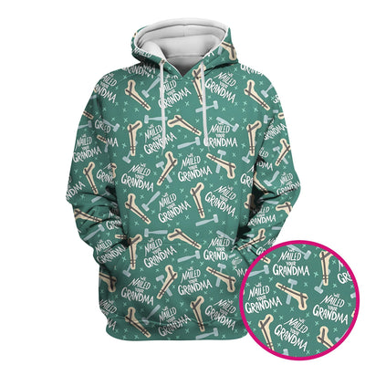 Funny Orthopedic Bone Hammer We Nailed Your Grandma Pattern Scrub Top, Comfortable Scrubs for Nurses