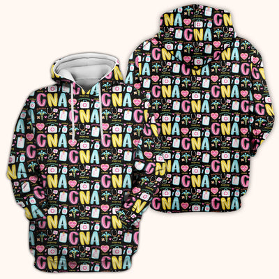 CNA Nurse Appreciation Pattern Scrub Top, Breathable Fabrics Nursing Uniform