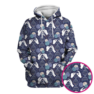 DNA Helix Yarn Pattern Scrub Top, Comfortable Scrubs for Nurses