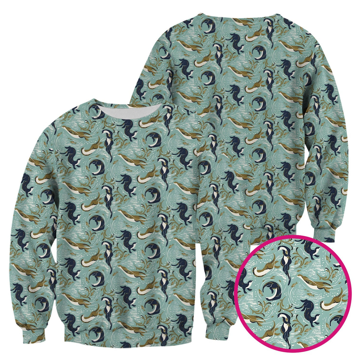 Sea Otter Ocean Wave Coastal Pattern Scrub Top, Comfortable Scrubs for Nurses