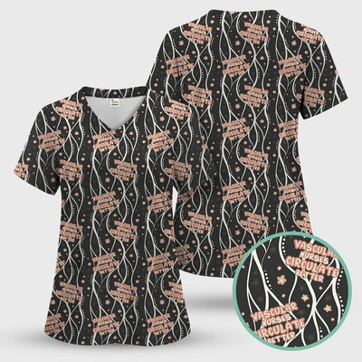 Inspirational Vascular Nurse Circulation Awareness Pattern Scrub Top, Comfortable Scrubs for Nurses